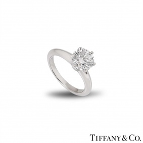 Tiffany & Co. Platinum Diamond Setting Ring 1.53ct G/VVS2 XXX